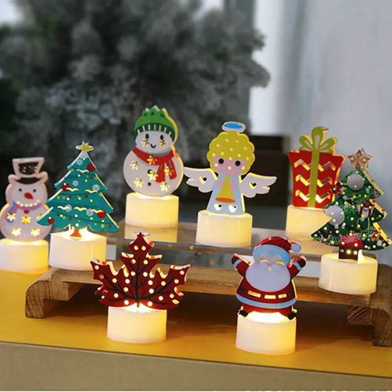 Merry Christmas Decoration LED Light Christmas Gifts Tree Santa Claus Snowman Candle Light Toy Kids Favor 2023 Xmas Party Gifts