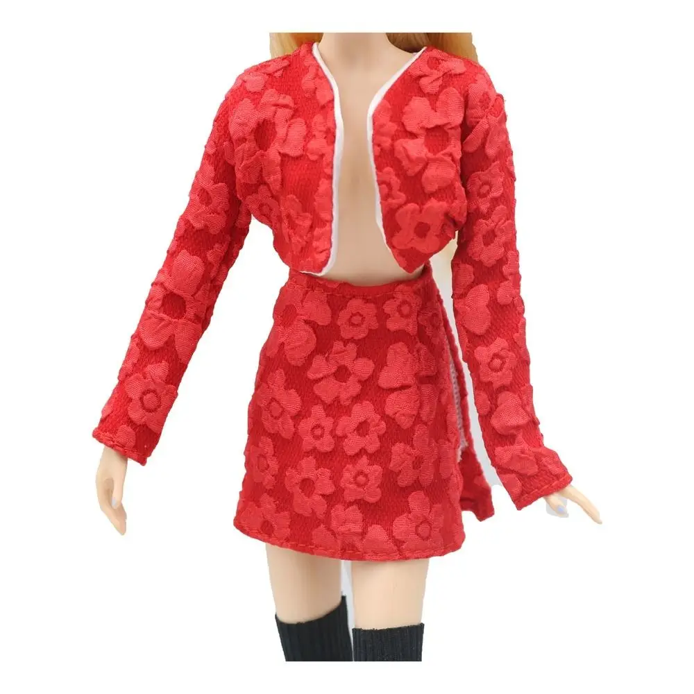 1 Set 1/6 Pop Mode Casual Kleding Winter Kleding Elegante Jas Rok Handgemaakt Meisje Pop Dragen Sokken Set Voor 29 ~ 32 Cm Pop