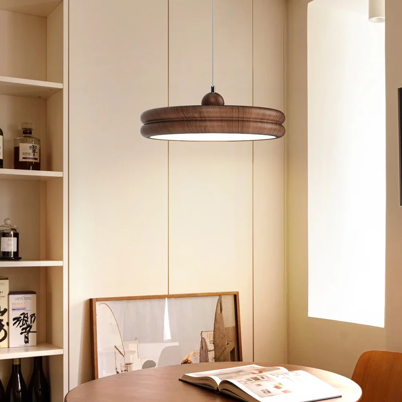 

Walnut Pendant Light Indoor Simple Chandelier Woodiness Hanging Lamps For Bedroom Living Rooms Restaurant Designer Lighting