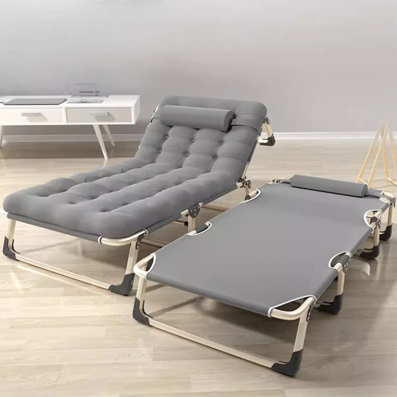 Portable Noiseless Recliner,‌Foldable Camp Cot,  Adjustable Military Bedframe, Office Nap Daybed Essential