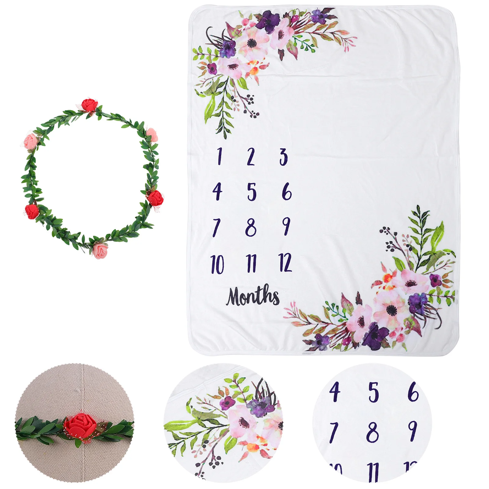 1 مجموعة الطفل بطانية شهرية كبيرة الحجم بطانية صور الزخرفية الوليد السجاد التذكاري الطفل صور الدعامة