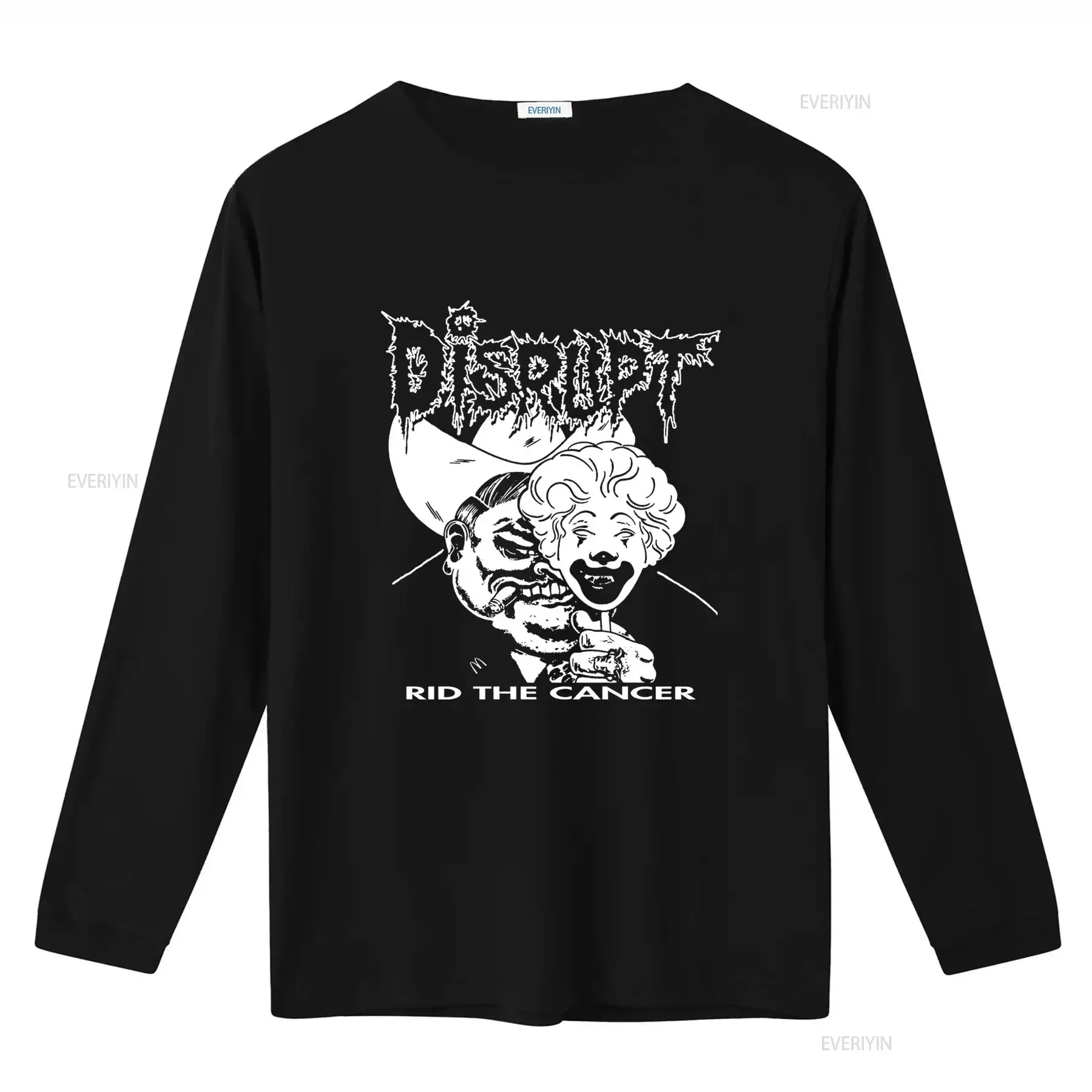 DISRUPT Rid the Cancer Punk Rock T Shirt Crust Grind Destroy Code  vintage Washed streetwear Unisex graphic Slightly Casual
