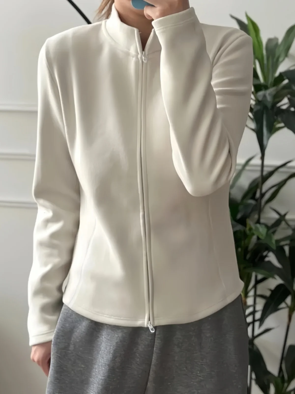 

Теплая толстовка-кардиган большого размера для женщин, осенне-зимняя, с высоким воротником, для ношения как поддевка или верхняя одежда