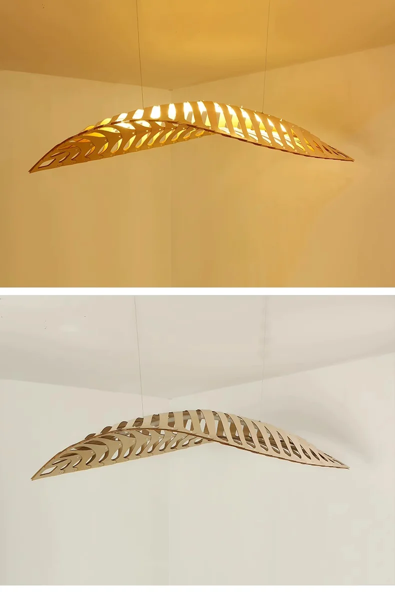 Nordic Wood Fish Bone LED Pendant