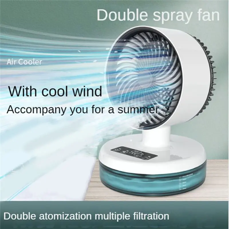 (A02R] Water Cooling Fan Mini Electric Fan Home Desktop Desktop Atomization Fan Portable Mini Humidification Fan