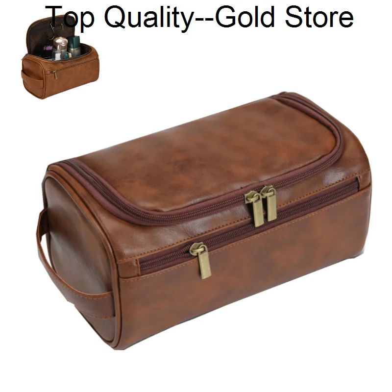 Vintage Men Luxury Toiletry Bag Travel Necessary Business Cosmetic Makeup Cases Male Hanging Storage Organizer Wash Bags