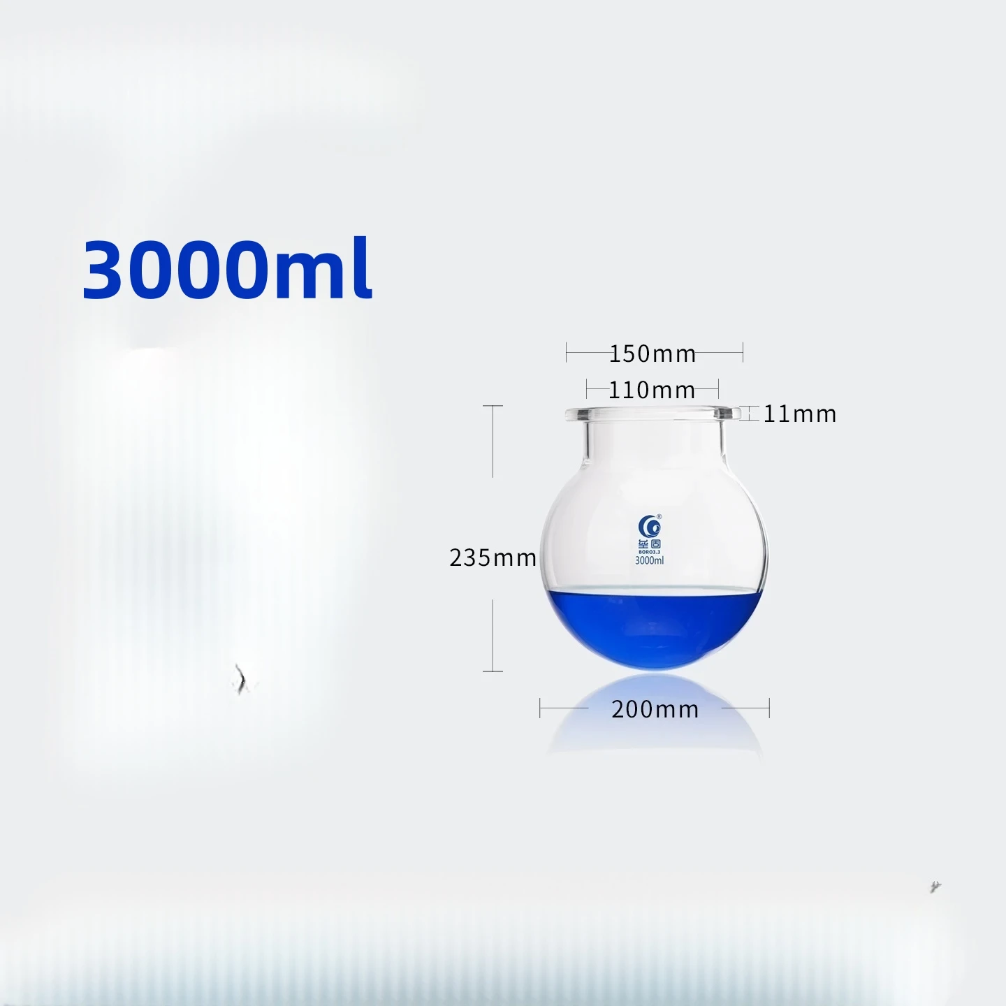 1000ml/2000ml/3000ml Round Bottom Medical Grade Boro. Glass 3-Neck Glass Reactor, Reactor for Laboratory Glassware