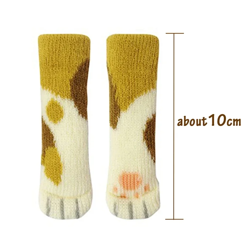 4 Pcs/Set Knit Home Flower Floor Protector Cat Feet Chair Leg Sleeve Table Chair Foot Cover Socks Suit For Housse De Chaise