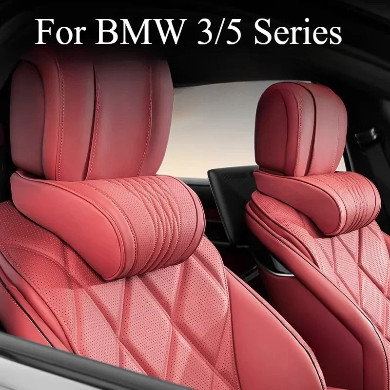Headrest Volcano Red Car Neck Pillow Waist Car Pillow Neck Pillow For BMW 3/5 Series Automobiles Interior Accessories Body Kits