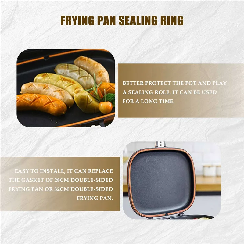 ABKY-حلقة لإحكام الإغلاق لـ 28 سم و30 سم مقلاة مزدوجة جامبو شواء تجهيزات المطابخ غير لاصقة عجة مزدوجة الوجه عموم