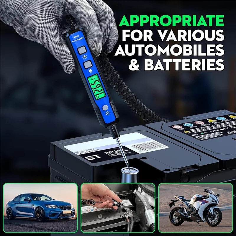 A76X-Automotive-testlicht, 0,8 V-100 V spanningsstroomcircuitsondetester met zoemer, bidirectionele spanningstester