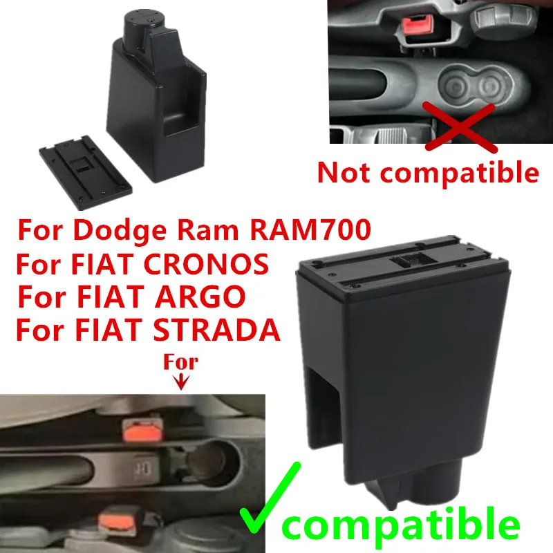 For FIAT CRONOS Armrest Box for FIAT ARGO STRADA Dodge Ram RAM700 Car Armrest Double-Layer Storage Box Dedicated Car Accessories