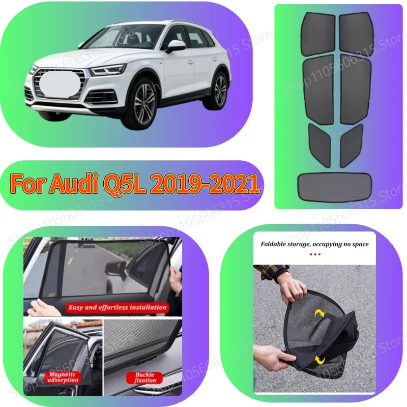 Mesh Car Window Magnetic Sunshade Curtain Custom Fit UV Block Front Windshield For Audi A6 2011-2018