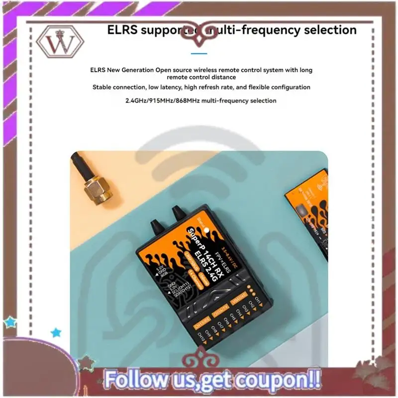 ABBG-para BETAFPV Superp receptor de diversidad RX 14CH con 2 antenas de doble recepción para RC FPV avión barcos Drones