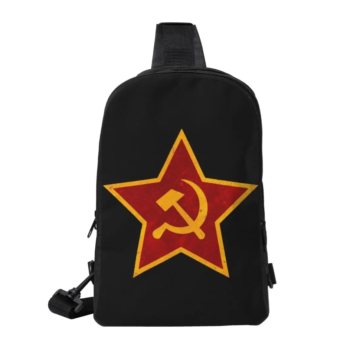 

CCCP Star Soviet Union USSR 5 Chest Bag Men Sling Crossbody Backpack Chest Bag Traveling Hiking Daypack Shoulder Bag