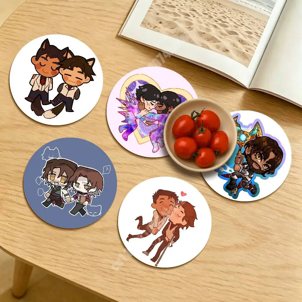 

J-Jayce & V-Viktor Bromance Jayvik Round Coaster for Drink Cup Sustainable Lifestyle Decor Minimalist Table Setup
