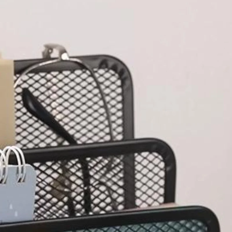 Papers Trays Notebook Stand Rack Desk 3-layer Black Metal Iron Mesh Holder Magazine Document File Book Rack Organizer Office