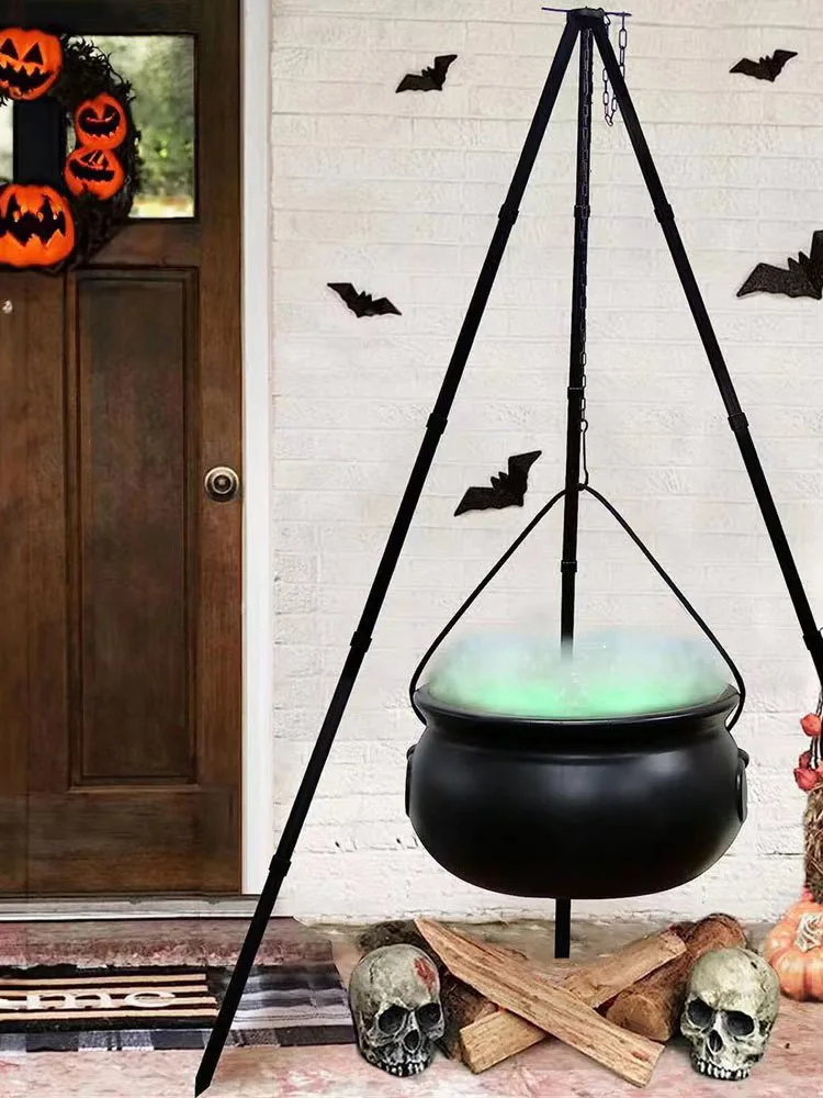 Halloween Decorations Outdoor Large Witches Cauldron On Tripod With Lights For Halloween Party Indoor Porch Outdoor Yard