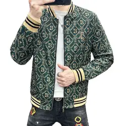Men's High-end Trendy Printed Baseball Collar Coat  Spring and Autumn New Entry Luxury Top Slim-fit Jacket Men's Wear