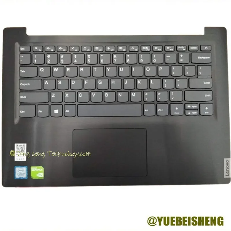 

YUEBEISHENG 96%New for Lenovo 14" ideapad S145-14 S145-14IWL palmrest US keyboard Upper cover Touchpad 2019Y, Black