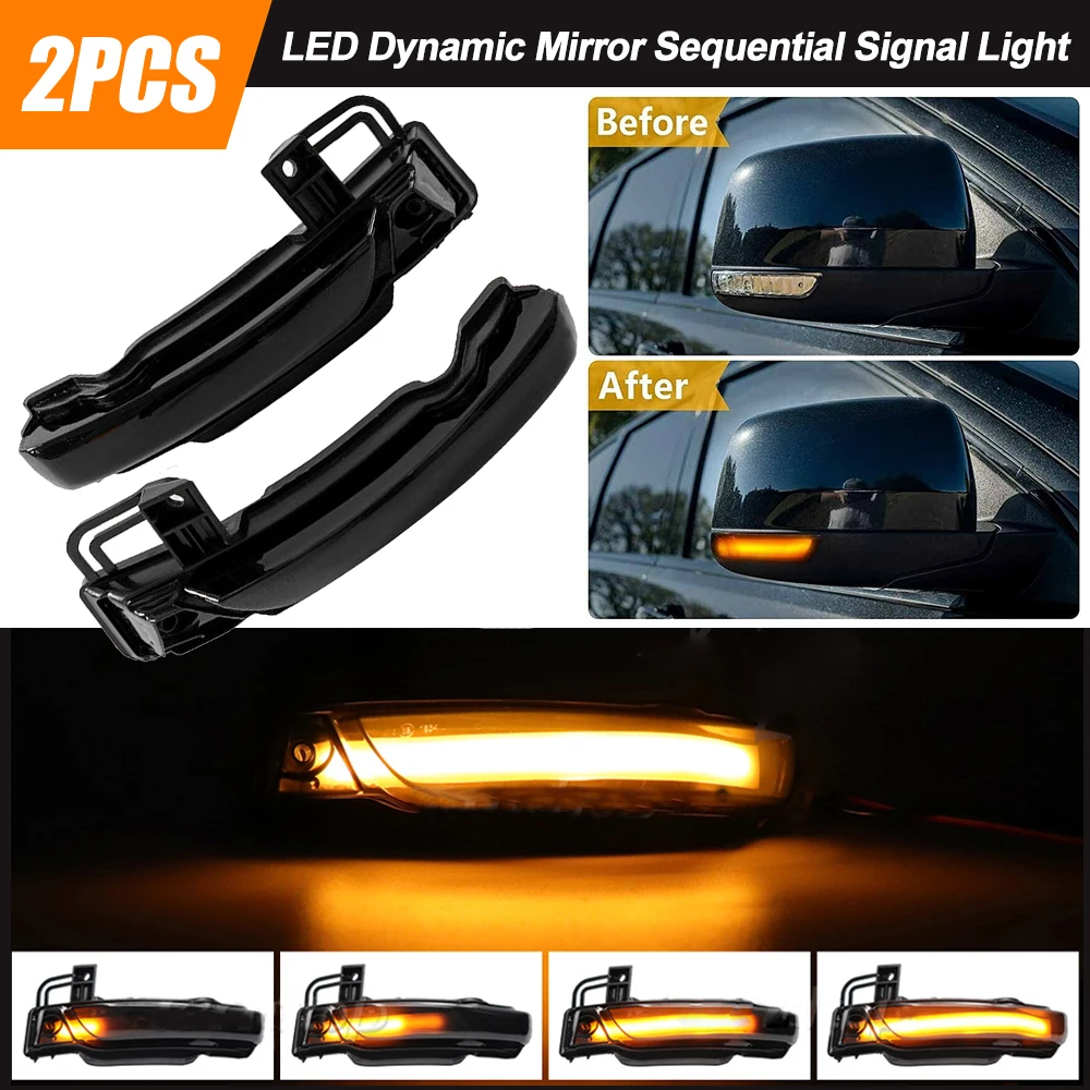 

For Je-ep Gra-nd Cher-okee yellow flowing rearview mirror turn signal Car Light Accessories