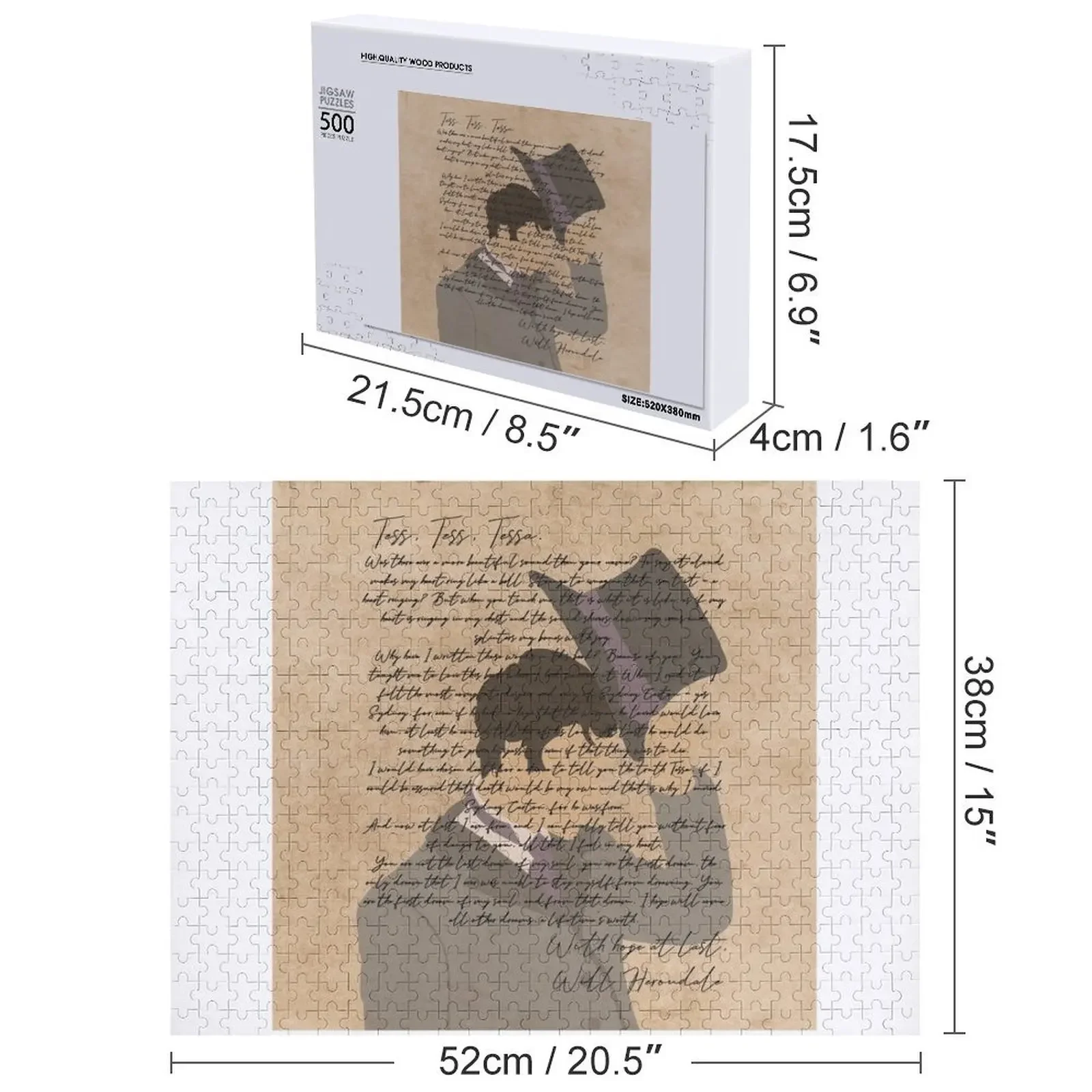 Пазл Will Herondale's Letter to Tessa, кусочки пазла для взрослых, индивидуальные детские подарочные деревянные коробки, головоломка