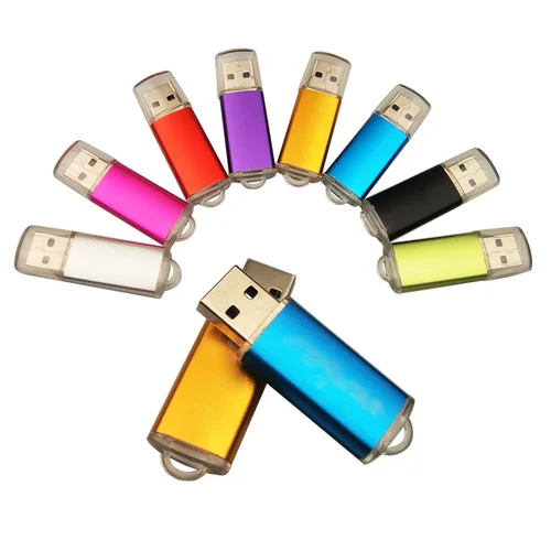 Imagen 2 del producto 20 unids/lote Logotipo personalizado Pendrive Metal USB 2,0 unidad Flash 64GB 16GB 32GB 8GB 4GB memoria Stick Cle USB Pen Drive U disco para regalo