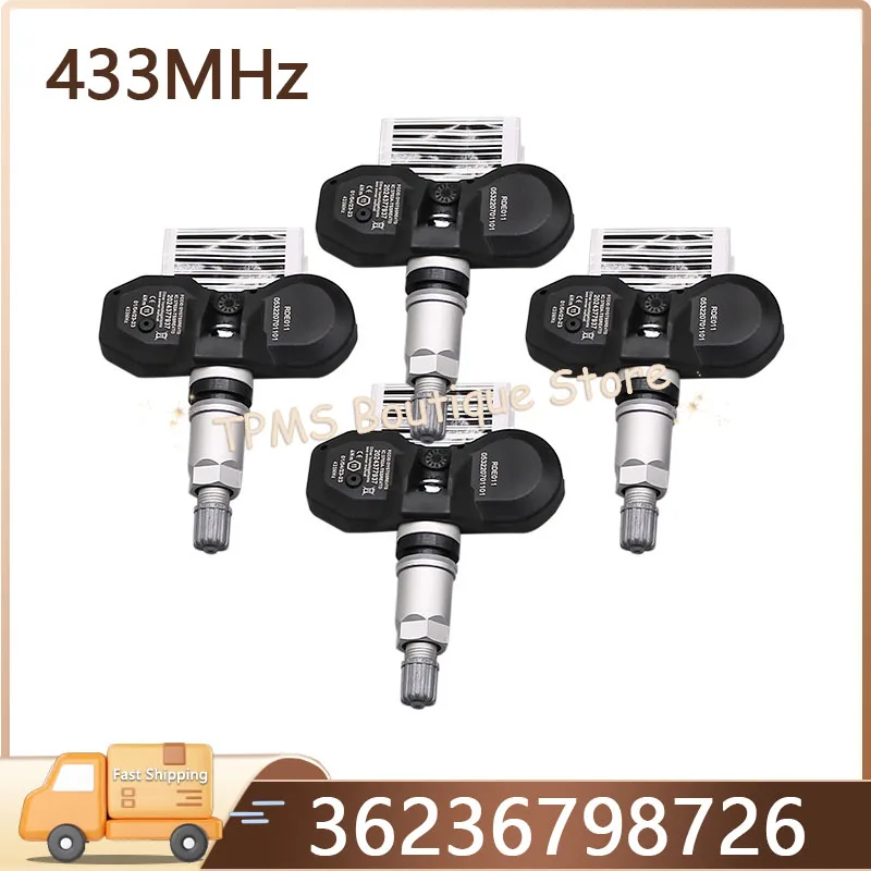 

36236798726 Car Tire Sensors System Tyre Pressure Sensor 4pcs 433MHz For Alpina B3 BMW 3-Series 7-Series X6 Z4 Rolls-Royce Ghost