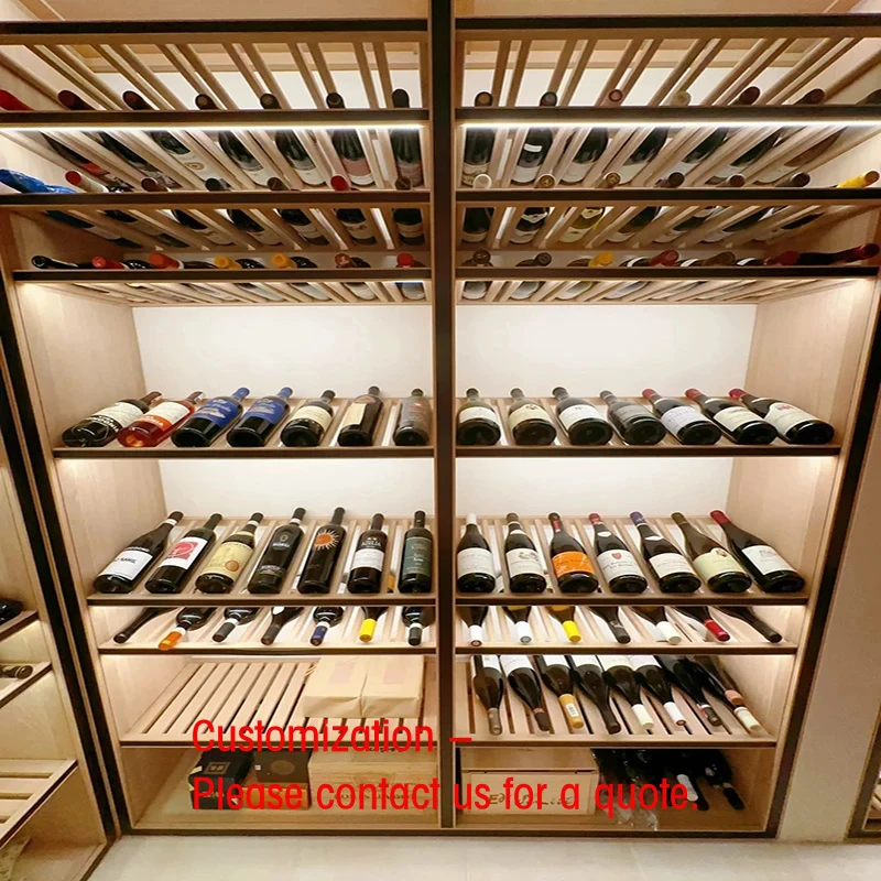 custom.Wine Cabinet with LED Lighting Custom Color Custom Size Multi-Options L-Shape Etagere Shelf Retail Display Feature