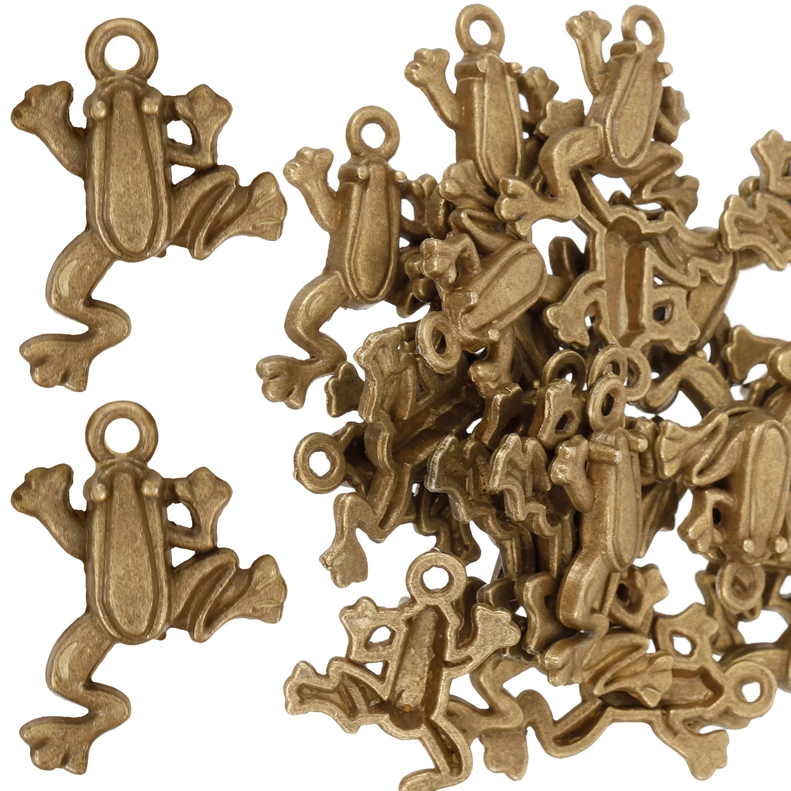 50Pcs Vintage Frog Necklace Pendant Charms Metal Hanging DIY Jewelry Craft Accessories Frog Charm Necklace Pendants