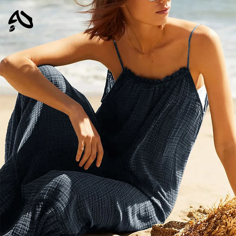 

Original Elagant Beach Bobo Dress Casual 100% Cotton Retro Maxi Dresses A-Line Sleeveless Summer Sundress Hoilday Travel