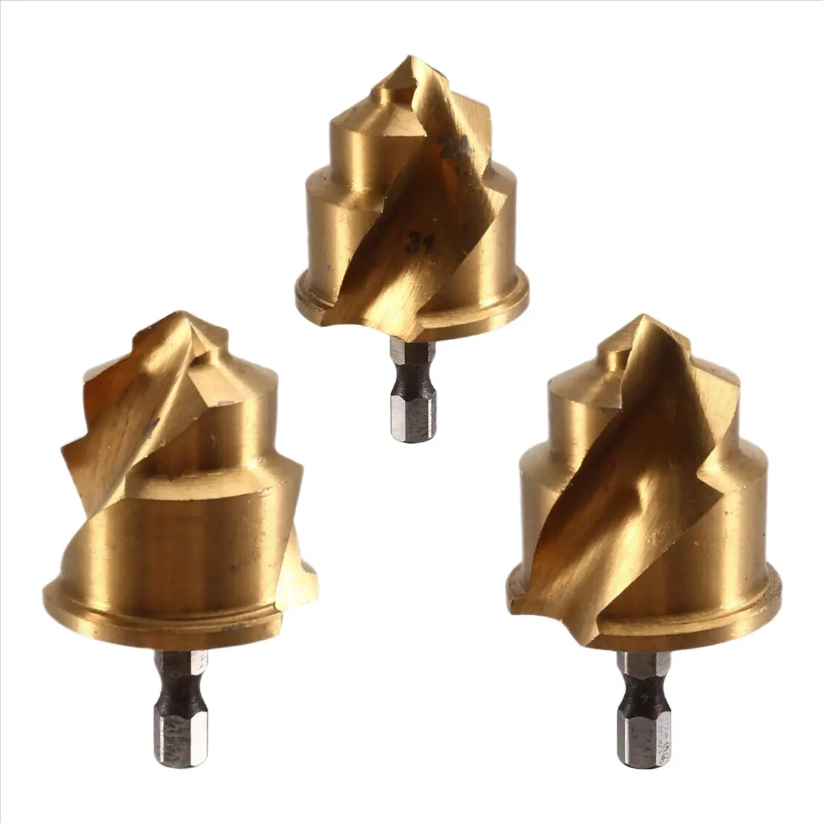 A89X 3pcs 20/25/32mm Step Drill Bit with Limit Swivel Groove PPR Lifting Cone Drill Bits for Water Pipe Reaming
