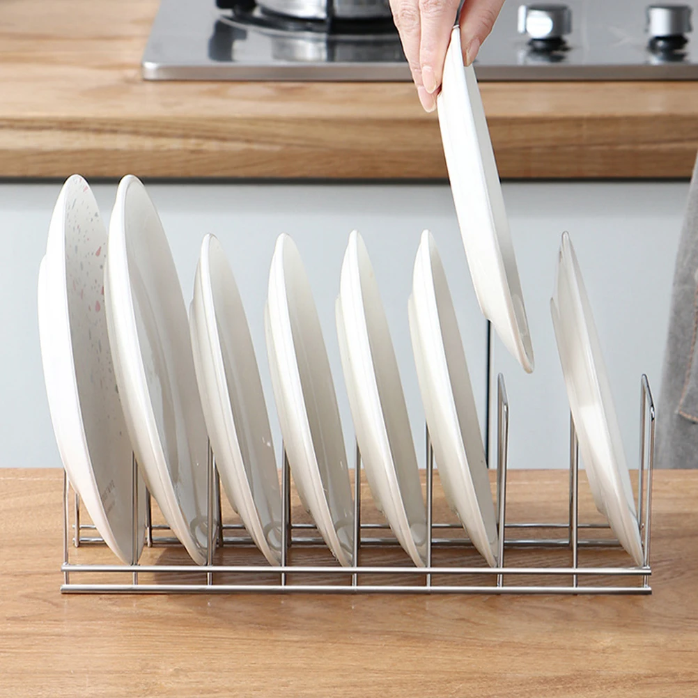 

2pcs Kitchen Dish Stainless Steel Countertop Storage Organizer Draining Tableware Cutlery Holder Bowl Drainer Plate Drain Rack