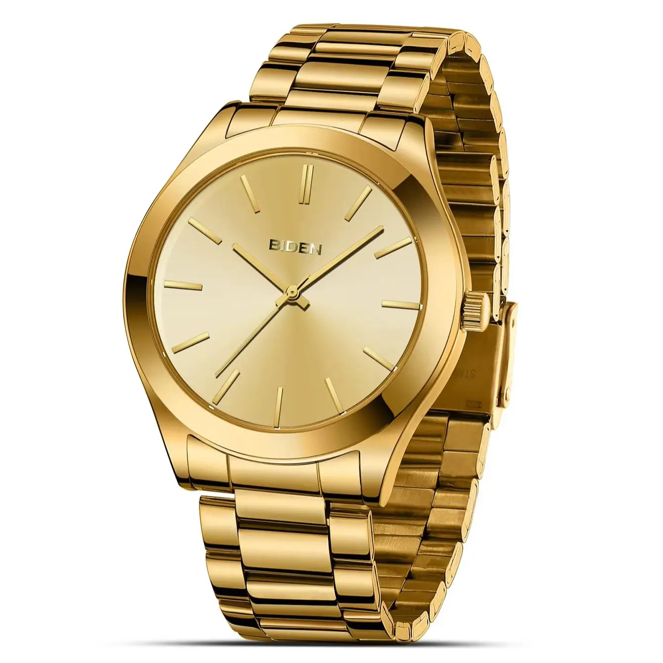 

BIDEN Luxury Men's Watch Fashion Business Classic Waterproof Quartz Watch Stainless Steel Strap Sapphire Vintage Easy Read Clock