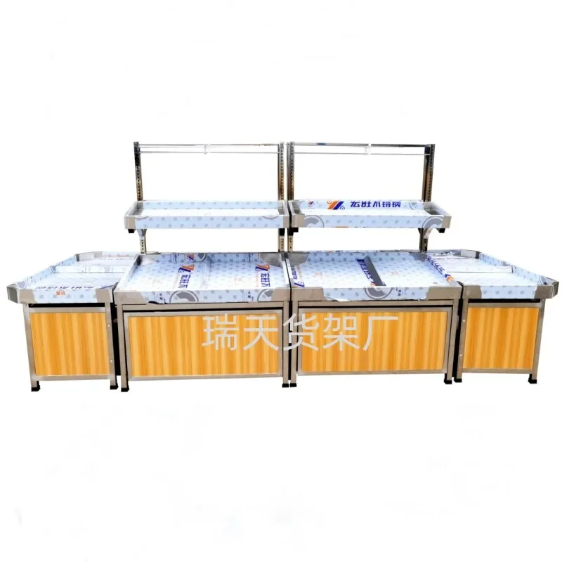 Multi-functionalSupermarket Stainless Steel Vegetable Rack Fruit Rack Multi-layer Nakajima Display Rack