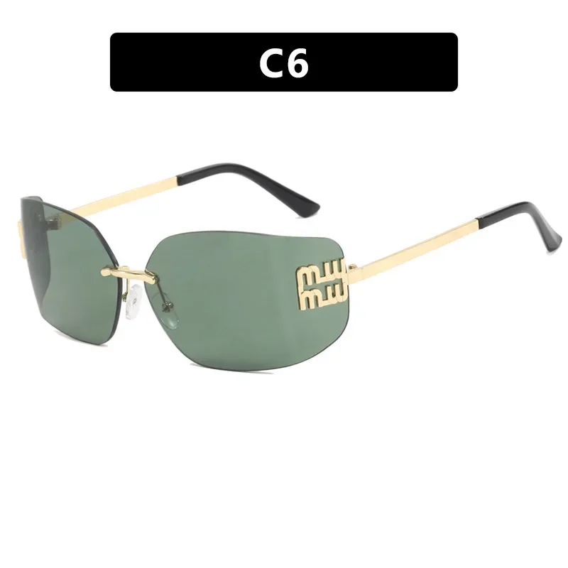 Riveted Rimless Rectangle Sunglasses — product information 5