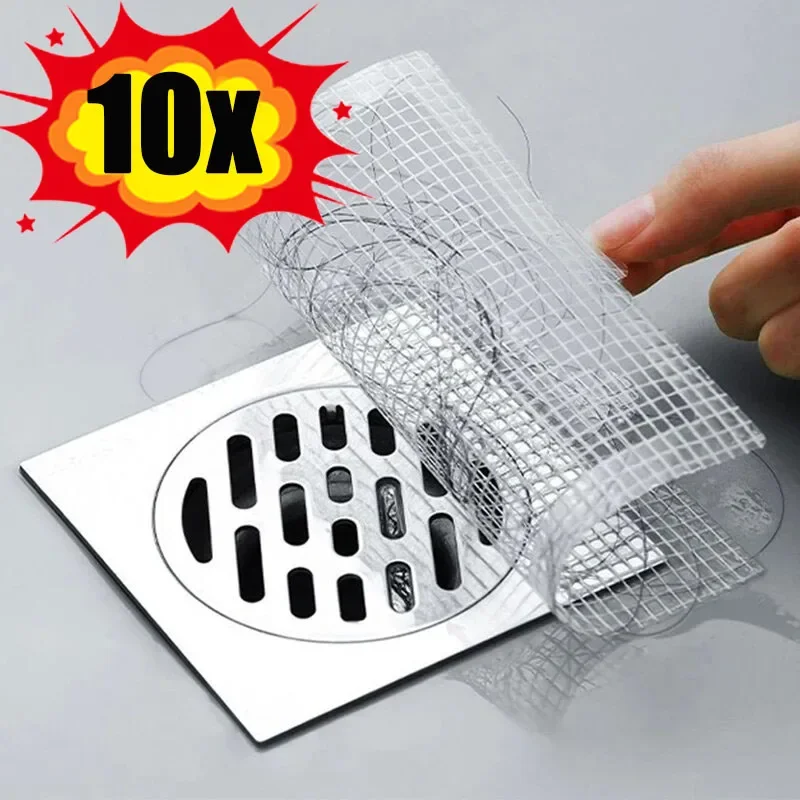 

Disposable Floor Drain Stickers Mesh Hair Catcher Stopper Bathroom Shower Floor Drains Covers Anti-blocking Filter Sink Strainer