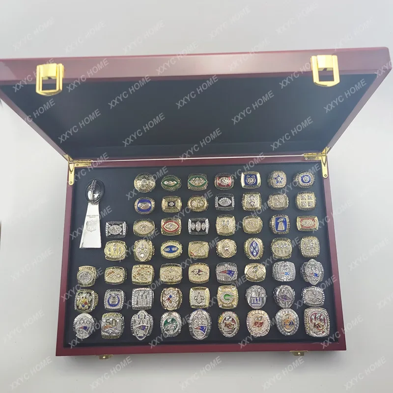 1966-2022 NFL Super Bowl Championship Ring Set 57 with 10cm Small Trophy Set