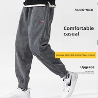 2022 New Men's Corduroy Pants Winter Trendy Versatile Loose-Fit Hong Kong Style Casual Pants New Arrival Bunded Feet Pants