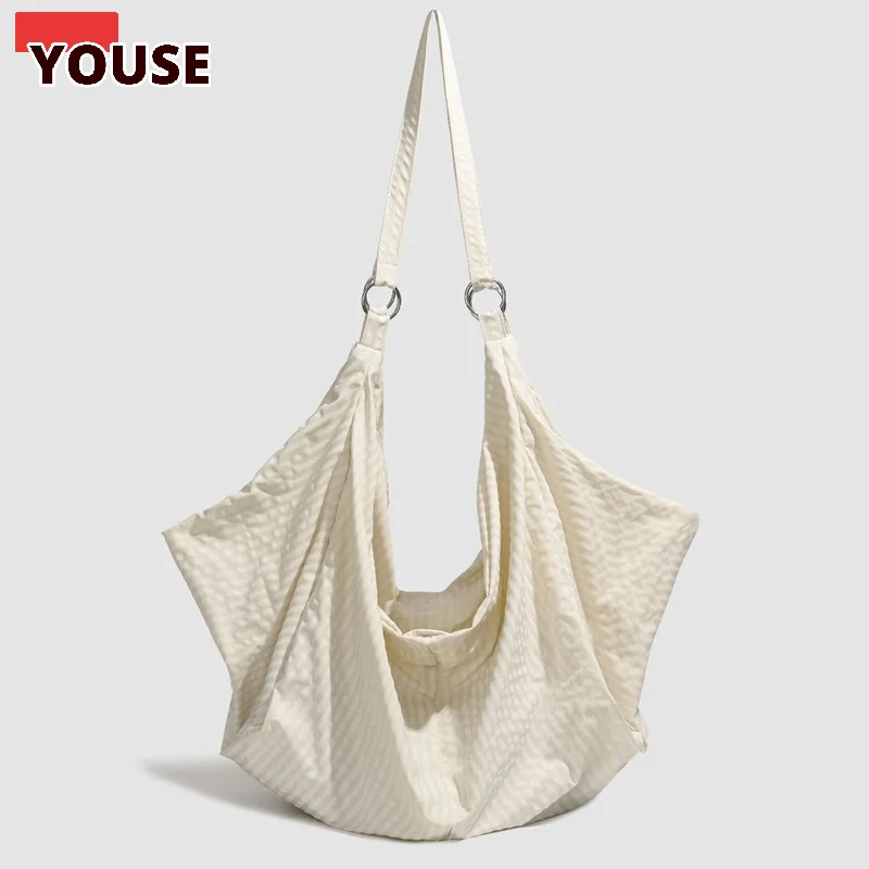 

Women's Large Hobo Tote Bag, Soft Texture Shoulder Bag Casual Oversized Tote Purse Foldable Lazy Style Large Capacity Canvas Bag