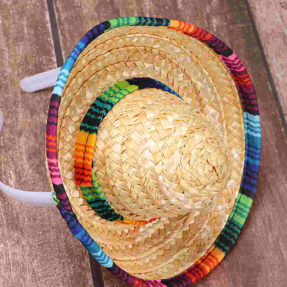 3 Pcs Sombreros Mexican Folk Style Hat Straw Hats Party Supplies Mexico Banquet