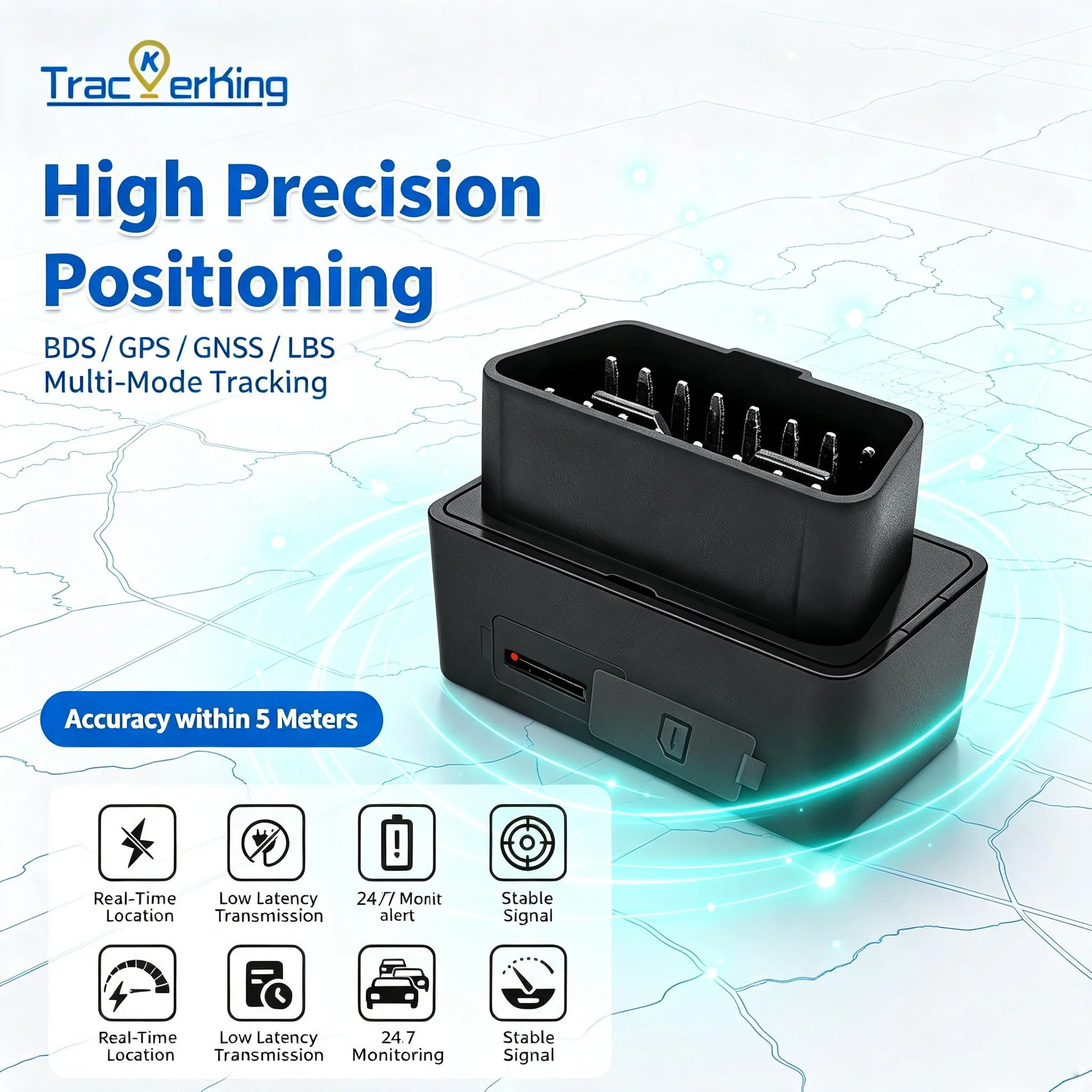 TrackerKing DK22 4G OBD GPS Tracker Real Time Vehicle Tracking Device Geo Fence Overspeed Alarm Fleet Solution