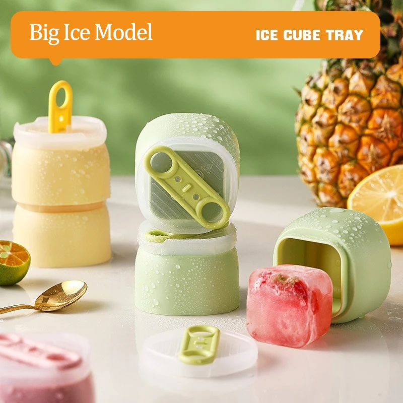 50ml Ice Cube Molds Food Grade Silicone Ice Cream Mould Tray with Popsicle Stick DIY Jelly Pudding Summer Ice Drink Ball Maker