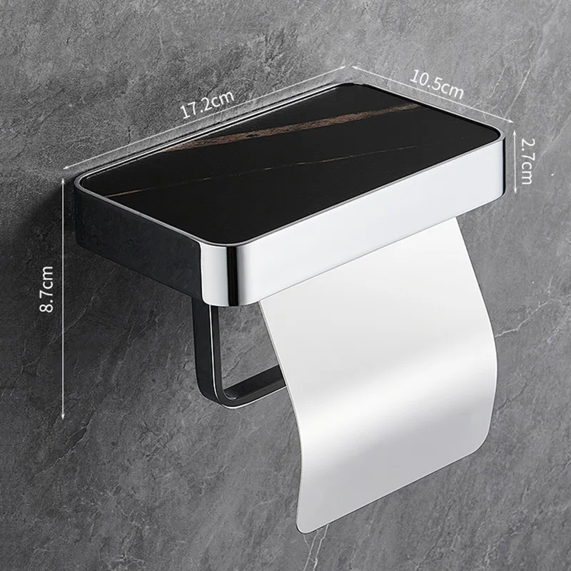 Electroplate Zinc Alloy Bathroom Tissue Holder Wall-mounted Perforate Installation Bathroom Hardware Accessory Minimalist Design