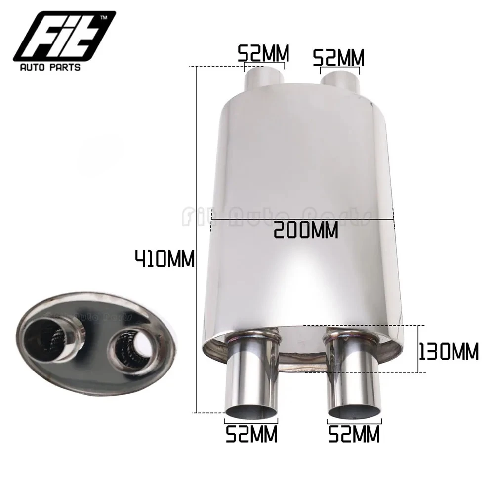 1pcs Universal Car Exhaust Resonator Straight-Through SS201 Muffler Pipe for Auto Modified Replacement