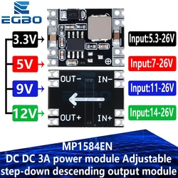 1~5PCS 3.3V 5V 9V 12V power module Adjustable MP1584EN DC DC 3A power step-down descending output module  LM2596