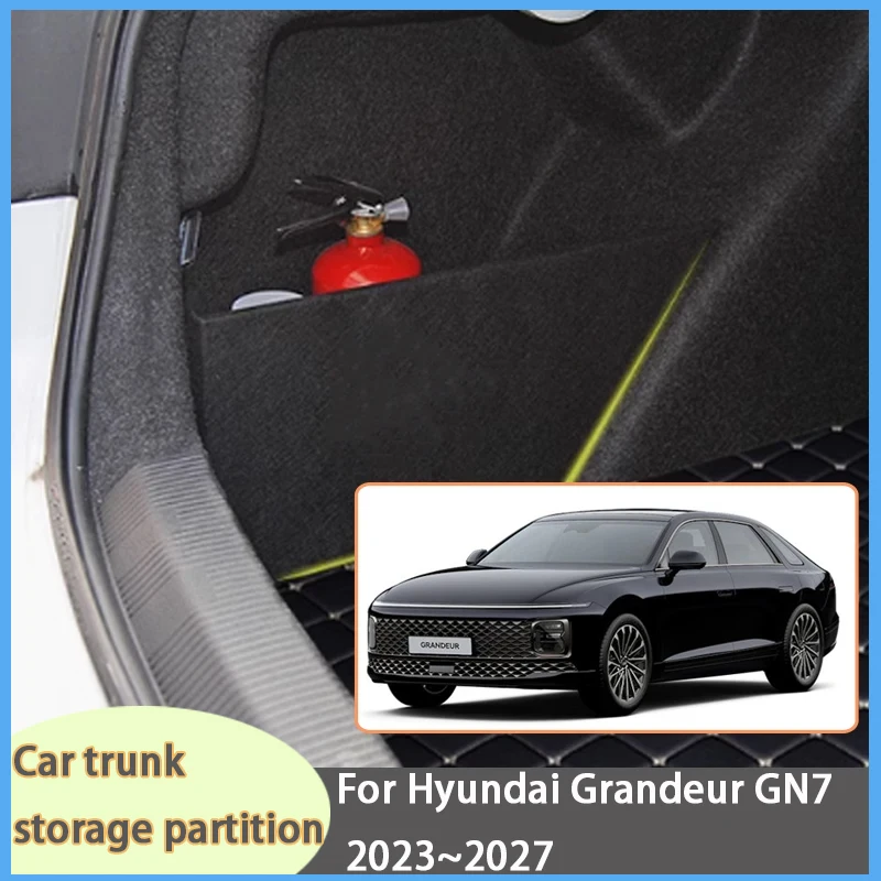 

For Hyundai Grandeur GN7 2023~2027 2025 26 Car Organizer Trunk Side Partition Trunk Interior Storage Box Parts