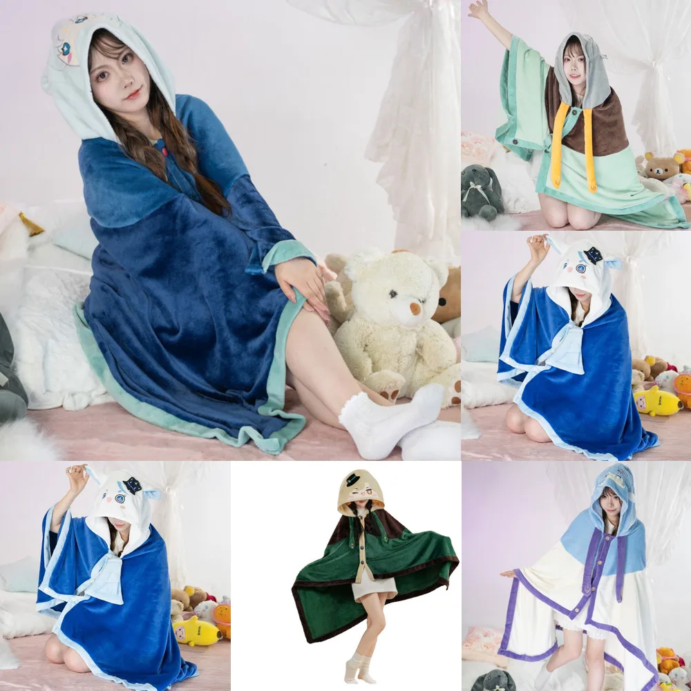Honkai Star Rail Firefly Plush, Cloak Hooded Anime Cosplay Cape, Blanket Soft Fleece Nap Shawl, Warm Winter Gift For Fans, 1Pc