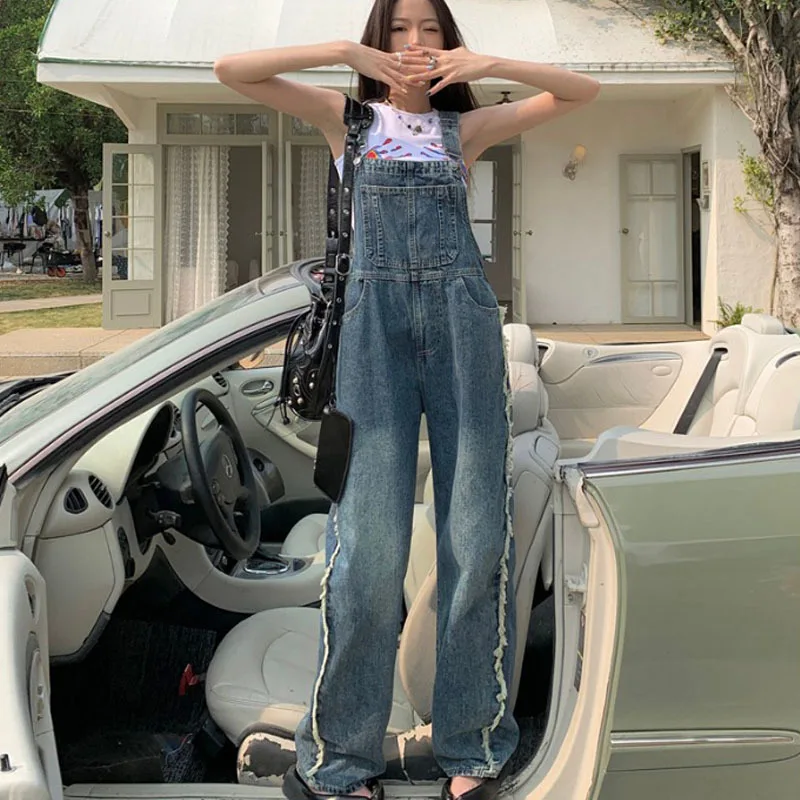 

Spring Casual Denim Jumpsuits Women Autumn New Style Loose Jean Overalls Korean Baggy Wide Leg Rompers Woman