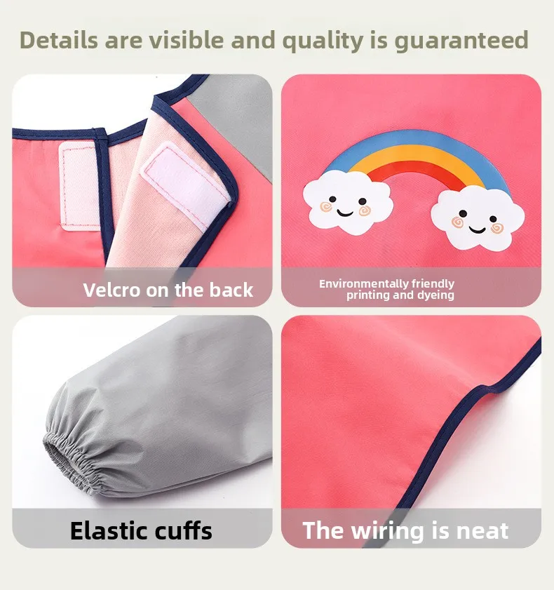 Children's waterproof painting cover studio printing waterproof reverse dressing boys' and girls' aprons